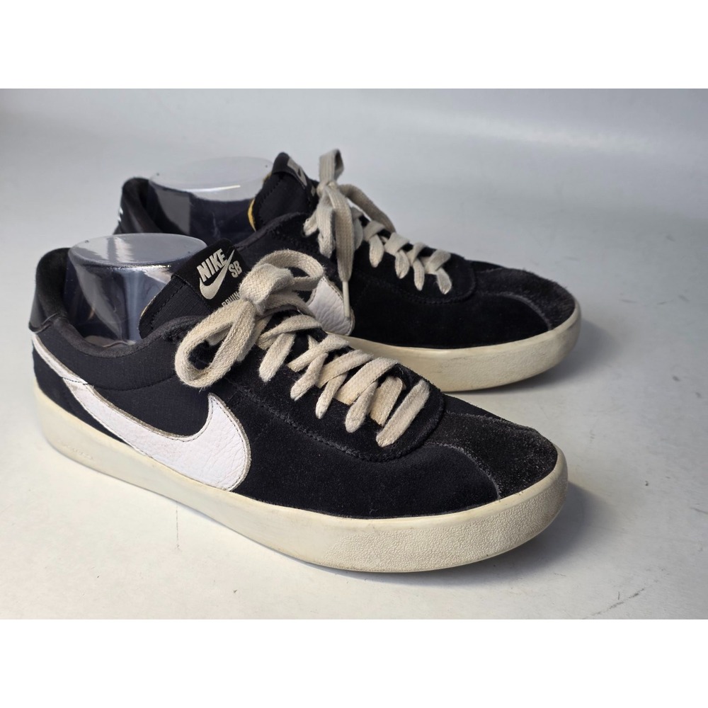 Nike SB Bruin React Men's Sneakers Size 8 Black White Suede Skate Low Top Shoes